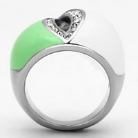 Luxe nakit dizajnira ženski prsten od nehrđajućeg čelika sa višebojni epoksidnim i bistrim kristalima -