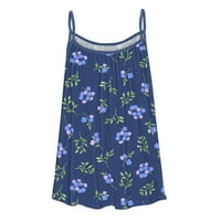 Zunfeo Cisterne za žene Ljeto Slatka cvjetna tiskana plaža CAMI TOPS casual crewneck labav fit clothing