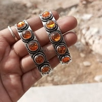 Amber Gemstone Sterling srebrna ručna ručna ručna ručna