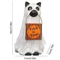 Tukinala Halloween Pumpkin Puppy Snack Bowl, Halloween Dobrodošli Trik Ghost Dog Candy Bowl Skulptura,