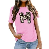 Zunfeo Ženske košulje - svježe pokupljene modne majice kratki rukav casual casure Comfy T majice Pulover vrhovi ispisani vrat izrez novih dolazaka ružičaste 6