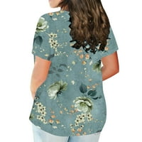 Ženska plus veličine udobnog gornjeg klirenca kratki rukav ležerni tunik ljetni trendi okrugli bluza