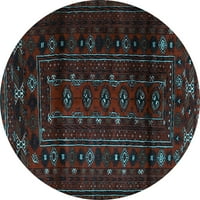 Ahgly Company u zatvorenom okruglom perzijskom svijetloj plavoj tradicionalnim prostirkama površina, 5 'krug