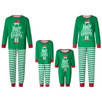 Porodične božićne pidžame Podesi podudaranje Spavaće odjeće PJS Pismo Ispis dugih rukava Stripe hlače