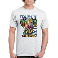 TEE Hunt Dean Russo dalmatinski luv šareni pas majica Neon Puppy muški čaj, jasen siva, mala