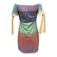 Bazyrey ljetne haljine za žene prugaste haljine ženski okrugli izrez modni kratki rukav a-line haljine