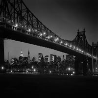 1960-ih Queensboro most i manhattan Skyline noću New York City NY USA Poster Print od Vintage Collection