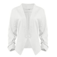 Cara Lady Fashion žensko odijelo rukavac Iron Casual odijelo Vrh kratka jakna bijela l
