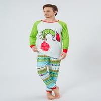 Porodica podudaranje božićne pidžame set Ispis okrugli vrat dugih rukava duge hlače za roditelje djeca