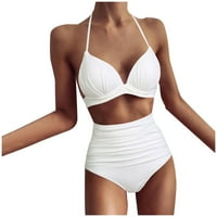 Kupaći kostim za žene Split kupaći kostim jednostavni čvrsti boja zavoj mini bikini