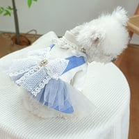 HOBEAUTY precizno žičana kućna ljubimca kućna princeza haljina s luknot simuliranom bisernom ukrasom šarmantno jednostavno za nošenje mačje haljine za pseće rublje