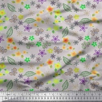 Pamuk Soimoi narančasto poplin lišće tkanine, insekti i cvjetni umjetnički dekor tkanina otiskala je bty wide