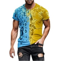 3D pivska štamparska majica za muškarce Cool Fashic Grafički grafički vrat Dnevni kratki rukav opušteni fit košulje Ležerne prilike Thirts Plavi XXXL