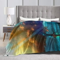 Super mekane pokrivače od flanela protiv piluma, crtana morska stvorenja Ugodna pahuljasta toplo sve sezone bacaju pokrivač za kauč na razvlačenje, 50 x40