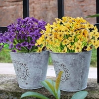 6 Umjetno ljubičasto cvijeće Vanjski UV otporan na lažni lažni svileni cvjetovi za unutarnju vanjske