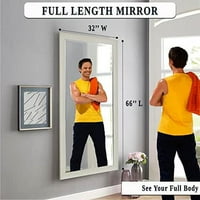 Triskele Mirror, srebrna pod ogledalo Ogledalo punog dužina, pravokutnik stoji potpuno tijelo za tijelo za spavaću sobu, srebrna - 66 L 32 w