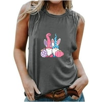 Ženske sretne uskrsne majice Crewneck Slatka jaja zeko grafički rezervoar bez rukava Ležerne prilikom labavog letnjeg bluza