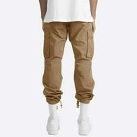 Cleaniance muške hlače ispod $ Jioakfa Muškarci Solid Ležerne prilike višestruki džepovi Vanjski ravni tipa Fitness hlače Tergo hlače Hlače Khaki XL