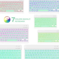 U lagana tastatura i miš sa pozadinom RGB svjetla, multi uređaj Tanak punjiva tipkovnica za punjivu tipkovnicu 5. i 2,4 GHz stabilna priključna tastatura za crno-pregled 12