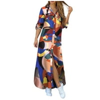 Ženska haljina modna labava dugi rukav casual klasični šalter jesen i zimski moda ispod $ multicolor s - 6xl