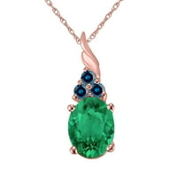 Aonejewelry nakit 14K zlatni privjesak ogrlica za žene sa 1. CTTW ovalnom obliku prirodni smaragdni