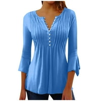 HANAS ženske top modne ljetne majice za latinu rukav za žene TEES Bluze casual osnovni vrhovi dugme