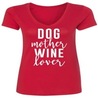 Ljubiteljskog psa Majko vino ženska majica V-izrez