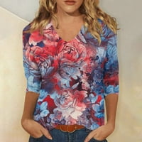 Rukavske košulje Žene Ležerne prilike ljetne vrhove Trendi Dressy Bluzes Fall Fashion Cute Tees Crew Dukserice Pulover Ekousn
