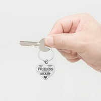 Prijatelji Privjesak za privjesak za prijateljstvo Ključ ključeva od nehrđajućeg čelika Key prsten Privjesak u obliku klika za srce Označi