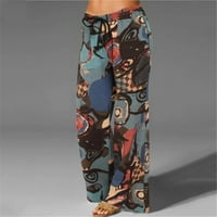 Caicj teretne hlače Žene Retro nacrtavanje modnih labavih tiskopisanih pantalona Ležerne prilike za