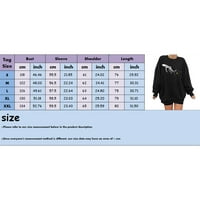 Žene plus veličine Dukserice Crew Crt Dugi rukav Ležerni labav pulover