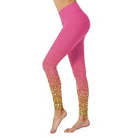 Žene tiskane pantalone pantske tajice visoki struk vježbanje sportskih tajica dizanje joga hlače ženska nogavica ružičasta s