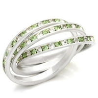 Luxe nakit dizajnira ženski polirani prsten sa peridotom TOP klase Kristalima - veličine 8