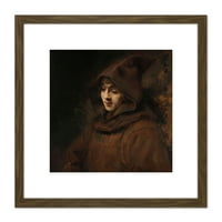 Rembrandt titus van Rijn u monasima navika Portret Square Drvena uokvirena zidna umjetnost Slika s nosačem