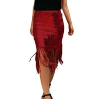 Ženske suknje Dama Sequin High Squist Tassel Suknja na pola suknje