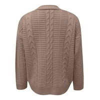 Xinqinghao Cardigan kaput za žene, Ležerne prilike, puni switer Crochet džemper Cardigan V izrez Labavi