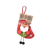 Veki Santa Viseća torba Božićna čarapa Mini bomboni poklon dekor Xmas Tree Stock Pogon Kućni dekor Antique Glass Bead Garland