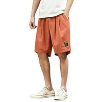 Wendunide kratke hlače muškarci muški sportski kratke hlače prugasta jogging dna ljetna trening pantalona sa džepovima elastična struka prozračne kratke hlače narandžasti xl