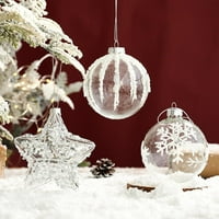 Dido božićne staklene kuglice prozirni viseći privjesci za ukrase božićnog drveća