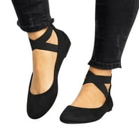 Wozhidaose Womens Sandale Crne sandale Žene Cal Singles Cipele Elastične ravne cipele za sandale Sandale