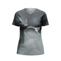 Strupten ženski ljetni gornji pleteni latica čipka za pevanje Šivanje kratkih rukava majica ženske majice