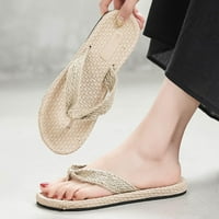 Sandale verpetriture za žene Ležerne prilike ljetne imitacije slamke Espadrille ženske sandale Cvjetne ravne plaže ravne pete kopče ženske papuče
