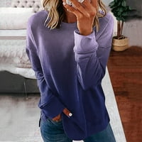 Wofedyo košulje s dugim rukavima za žene Ženska moda Casual O-izrez Pulover dugih rukava majica na vrhu