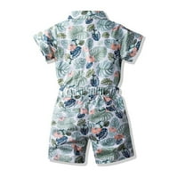 Set Baby Boy Set Boys Tropical Print Majica Plaža Hlače Dječja odjeća Seaside Putovanja Dječji set