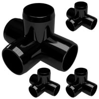 1-1 4 4-smjerni PVC tee namijenjen u crnoj boji, 1,66 Stvarni id ,, USA, UV otporan, otporan na udarce, brzo konstruirane konstrukcije sa PVC cijevi - F1144WT-BK-4