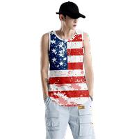 4. jula Grafičke majice bez rukava bez rukava majice Crvene plave zvijezde Eagle USA za zastave majice bez rukava teretana fitness prsluk za muškarce