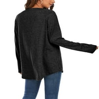 Ženske majice Bluze za majicu dugih rukava Juniors Plus veličine Tunic TOP asimetrični hem vrhovi pulover dug vrh