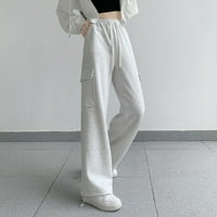 Duksetnice Žene Ležerne prilike sa labavim bojama visokog struka jogger hlače visoki struk labav harem casual tweatpats sivi l