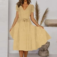 Mini haljine za žene Ljeto podmetače V-izrez kratki rukav majica s kratkim rukavima polka dot ispisane