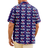 4. jula muška havajska majica USA Nacionalna zastava košulju ovratnik 3d Print vanjski ulični kratki